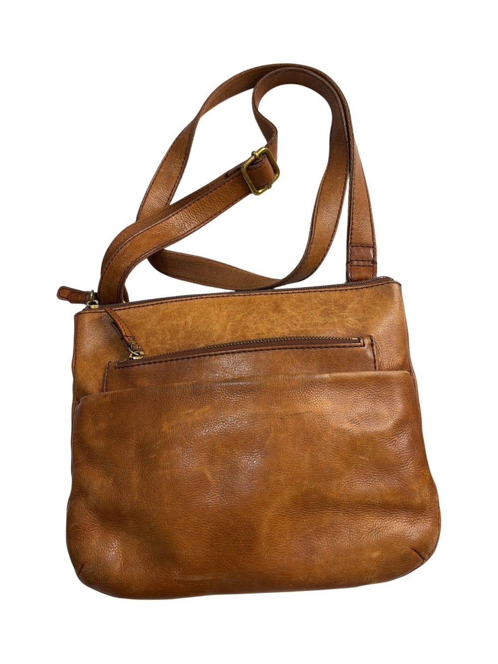 Vintage Genuine Leather Crossbody Bag – Cognac/Tan